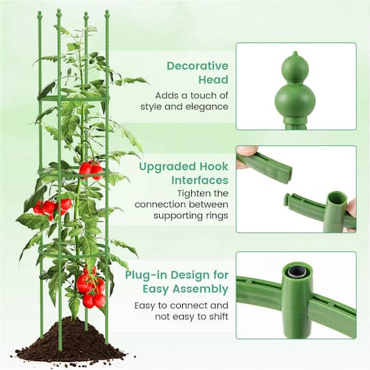 Costway 57" Adjustable Height Garden Trellis Plant Support & Tomato Cages, 2ct.